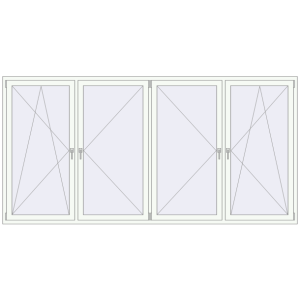 Buy Tilt-and-Turn 3200x1600 mm REHAU ENERGY-SAVING SYNEGO MD RAL 9016 Traffic white two-sided