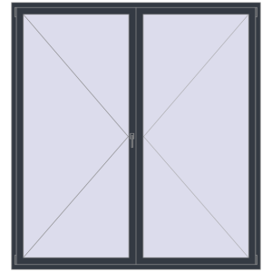 Buy Tilt-and-Turn 2100x2250 mm REHAU OPTIMUM EURO-DESIGN 70 ANTHRACITE_GREY_STRUKTURAL two-sided