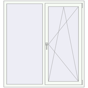 Buy Tilt-and-Turn 1400x1500 mm REHAU ENERGY-SAVING SYNEGO MD RAL 9016 Traffic white two-sided