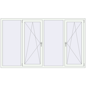 Buy Tilt-and-Turn 2400x1400 mm KORSA ENERGY-SAVING REHAU SYNEGO MD