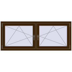 Zamów teraz Okna skrzydłowe 1680x680 mm REHAU ENERGY-SAVING SYNEGO MD DARK_OAK dwustronny