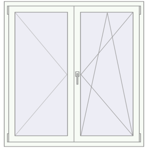 Buy Tilt-and-Turn 1250x1370 mm REHAU ENERGY-SAVING SYNEGO MD RAL 9016 Traffic white two-sided