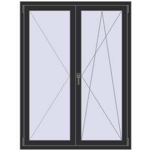 Buy Tilt-and-Turn 1200x1600 mm REHAU OPTIMUM EURO-DESIGN 70 ANTHRACITE_GREY_GLATT two-sided