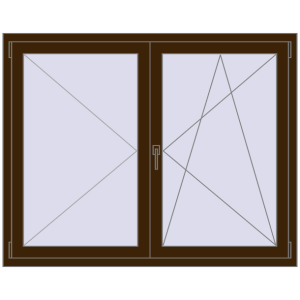 Buy Tilt-and-Turn 1450x1150 mm REHAU OPTIMUM EURO-DESIGN 70 DARK_OAK two-sided