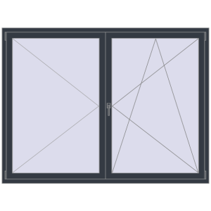 Buy Tilt-and-Turn 2000x1500 mm REHAU OPTIMUM EURO-DESIGN 70 ANTHRACITE_GREY_STRUKTURAL two-sided