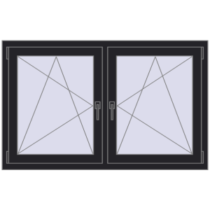 Zamów teraz Okna skrzydłowe 1410x830 mm REHAU ENERGY-SAVING SYNEGO MD BLACK_ULTI-MATT dwustronny