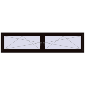 Buy Tilt-and-Turn 2500x600 mm REHAU OPTIMUM EURO-DESIGN 70 BLACK_BROWN two-sided
