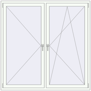 Buy Tilt-and-Turn 1650x1650 mm REHAU OPTIMUM EURO-DESIGN 70 RAL 9016 Traffic white two-sided