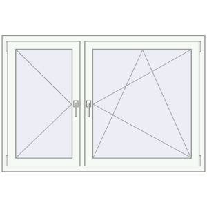 Buy Tilt-and-Turn 1490x1000 mm REHAU OPTIMUM EURO-DESIGN 70 RAL 9016 Traffic white two-sided