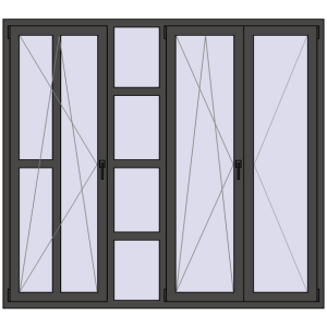 Buy Tilt-and-Turn 2000x1800 mm REHAU RENOVATION EURO 70 BASALT_GREY two-sided