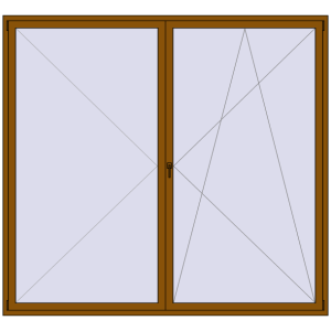 Buy Tilt-and-Turn 2600x2400 mm REHAU OPTIMUM EURO-DESIGN 70 GOLDEN OAK two-sided