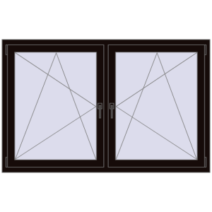 Zamów teraz Okna skrzydłowe 1680x1070 mm REHAU ENERGY-SAVING SYNEGO MD BLACK_BROWN dwustronny