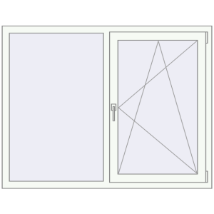 Buy Tilt-and-Turn 1510x1140 mm REHAU ENERGY-SAVING SYNEGO MD RAL 9016 Traffic white two-sided