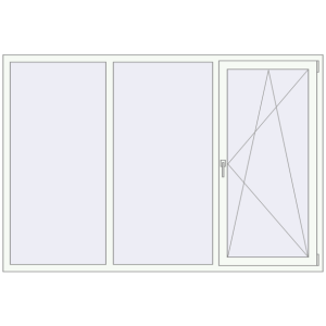 Buy Tilt-and-Turn 2215x1500 mm REHAU OPTIMUM EURO-DESIGN 70 RAL 9016 Traffic white two-sided