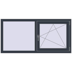Okno plastikowe 1500x700 mm Dwuskrzydłowe. Widok od środka Zamów teraz Okna skrzydłowe 1500x700 mm EPSILON OPTIMA ANTHRACITE_GREY_STRUKTURAL dwustronny