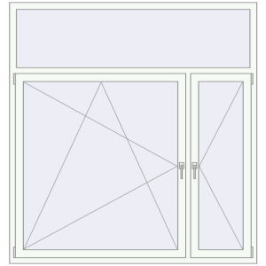 Buy Tilt-and-Turn 1800x1900 mm REHAU OPTIMUM EURO-DESIGN 70 RAL 9016 Traffic white two-sided