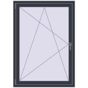 Buy Tilt-and-Turn 1000x1400 mm REHAU ENERGY-SAVING SYNEGO MD ANTHRACITE_GREY_STRUKTURAL two-sided