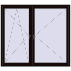 Zamów teraz Okna skrzydłowe 1800x1600 mm REHAU ENERGY-SAVING SYNEGO MD BLACK_BROWN dwustronny