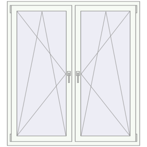 Buy Tilt-and-Turn 1400x1500 mm REHAU OPTIMUM EURO-DESIGN 70 RAL 9016 Traffic white two-sided