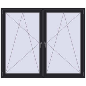 Buy Tilt-and-Turn 1755x1520 mm REHAU ENERGY-SAVING SYNEGO MD BLACK_ULTI-MATT two-sided