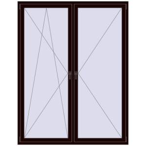 Buy Tilt-and-Turn 1700x2200 mm REHAU ENERGY-SAVING SYNEGO MD CHOCOLATE_BROWN two-sided