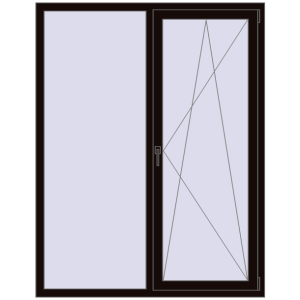Okno plastikowe 1400x1800 mm Dwuskrzydłowe. Widok od środka Zamów teraz Okna skrzydłowe 1400x1800 mm REHAU OPTIMUM EURO-DESIGN 70 BLACK_BROWN dwustronny
