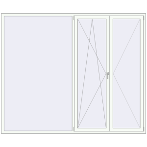Buy Tilt-and-Turn 2640x2200 mm REHAU ENERGY-SAVING SYNEGO MD RAL 9016 Traffic white two-sided