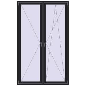 Buy Tilt-and-Turn 1400x2300 mm REHAU ENERGY-SAVING SYNEGO MD BLACK_ULTI-MATT two-sided