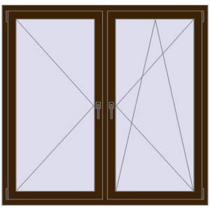 Buy Tilt-and-Turn 1480x1440 mm REHAU OPTIMUM EURO-DESIGN 70 DARK_OAK two-sided