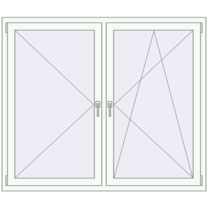 Buy Tilt-and-Turn 1600x1360 mm REHAU OPTIMUM EURO-DESIGN 70 RAL 9016 Traffic white two-sided