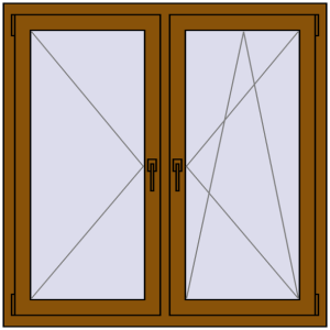 Buy Tilt-and-Turn 1200x1200 mm REHAU OPTIMUM EURO-DESIGN 70 GOLDEN OAK two-sided
