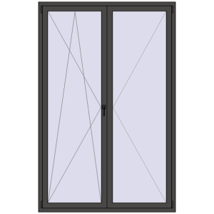 Buy Tilt-and-Turn 1500x2300 mm REHAU ENERGY-SAVING SYNEGO MD BASALT_GREY two-sided