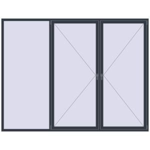 Buy Tilt-and-Turn 3000x2300 mm REHAU ENERGY-SAVING SYNEGO MD ANTHRACITE_GREY_STRUKTURAL two-sided