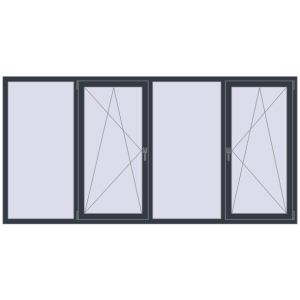 Buy Tilt-and-Turn 2800x1400 mm REHAU OPTIMUM EURO-DESIGN 70 ANTHRACITE_GREY_STRUKTURAL two-sided