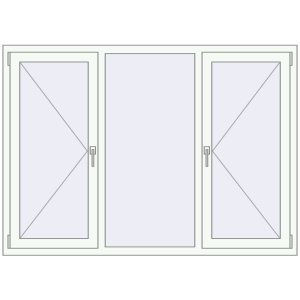 Buy Tilt-and-Turn 1750x1250 mm REHAU OPTIMUM EURO-DESIGN 70 RAL 9016 Traffic white two-sided