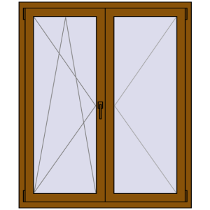 Buy Tilt-and-Turn 1190x1420 mm REHAU OPTIMUM EURO-DESIGN 70 GOLDEN OAK two-sided
