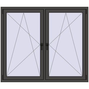 Zamów teraz Okna skrzydłowe 1635x1340 mm REHAU ENERGY-SAVING SYNEGO MD BASALT_GREY dwustronny