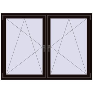 Zamów teraz Okna skrzydłowe 1830x1295 mm REHAU ENERGY-SAVING SYNEGO MD BLACK_BROWN dwustronny