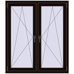 Zamów teraz Okna skrzydłowe 1185x1340 mm REHAU ENERGY-SAVING SYNEGO MD BLACK_BROWN dwustronny