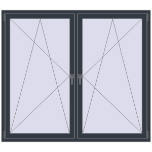 Zamów teraz Okna skrzydłowe 1840x1565 mm REHAU ENERGY-SAVING SYNEGO MD ANTHRACITE_GREY_STRUKTURAL dwustronny