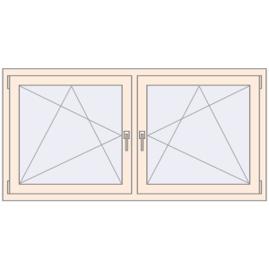 Buy Tilt-and-Turn 1600x800 mm REHAU OPTIMUM EURO-DESIGN 70 CREAME_WHITE_50L-2 two-sided