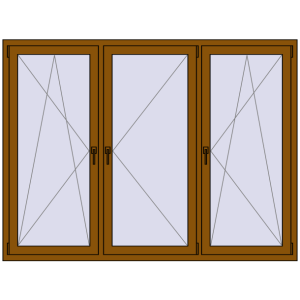 Buy Tilt-and-Turn 2000x1500 mm REHAU OPTIMUM EURO-DESIGN 70 GOLDEN OAK two-sided
