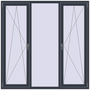 Buy Tilt-and-Turn 1800x1800 mm REHAU ENERGY-SAVING SYNEGO MD ANTHRACITE_GREY_STRUKTURAL two-sided