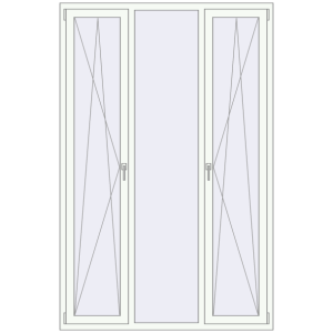 Buy Tilt-and-Turn 1500x2300 mm REHAU ENERGY-SAVING SYNEGO MD WALNUT external