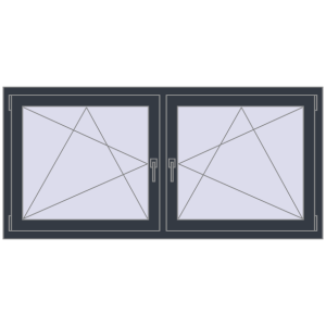 Zamów teraz Okna skrzydłowe 1740x815 mm REHAU ENERGY-SAVING SYNEGO MD ANTHRACITE_GREY_STRUKTURAL dwustronny