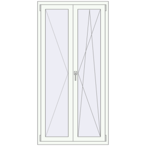 Buy Tilt-and-Turn 905x1825 mm REHAU ENERGY-SAVING SYNEGO MD RAL 9016 Traffic white two-sided