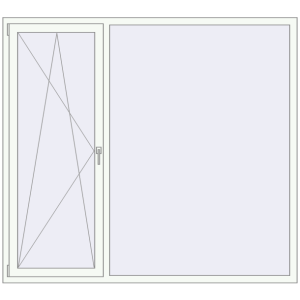 Buy Tilt-and-Turn 2000x1800 mm REHAU ENERGY-SAVING SYNEGO MD RAL 9016 Traffic white two-sided