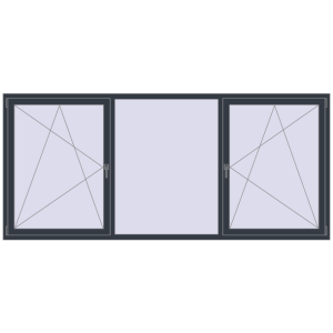 Buy Tilt-and-Turn 2900x1300 mm REHAU OPTIMUM EURO-DESIGN 70 ANTHRACITE_GREY_STRUKTURAL two-sided