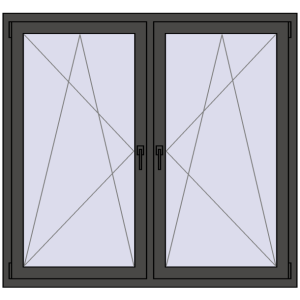 Zamów teraz Okna skrzydłowe 1545x1370 mm REHAU ENERGY-SAVING SYNEGO MD BASALT_GREY dwustronny