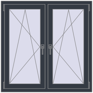 Zamów teraz Okna skrzydłowe 1095x1115 mm REHAU ENERGY-SAVING SYNEGO MD ANTHRACITE_GREY_STRUKTURAL dwustronny
